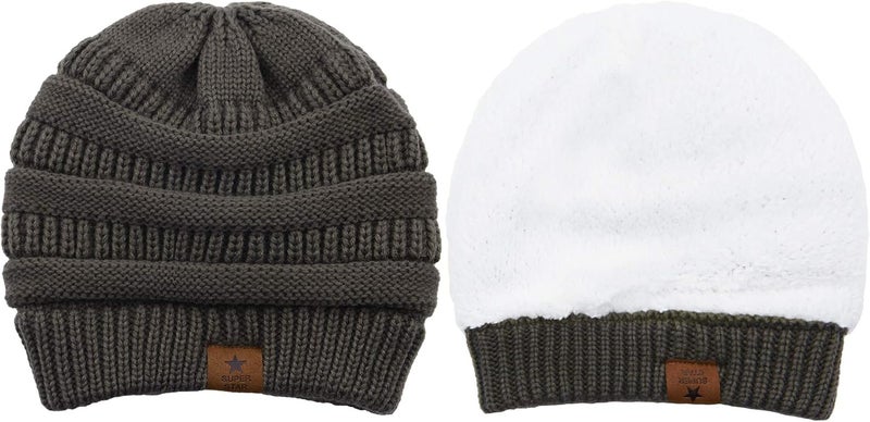 Durio Womens Knit Beanie Winter Thick Solid Fleece Lined Beanie Hats for Women Men Unisex Warm Skiing Beanies - Image 4
